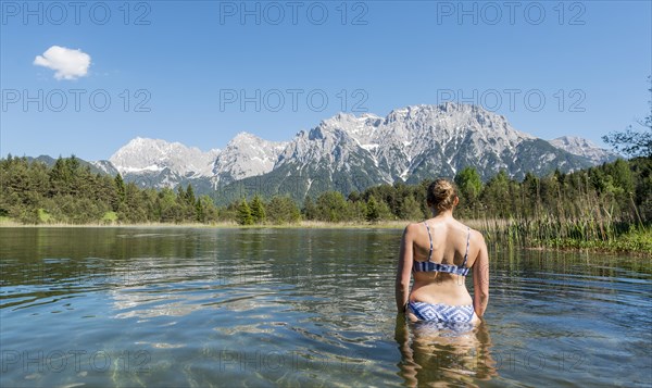 Woman bathing in the Luttensee