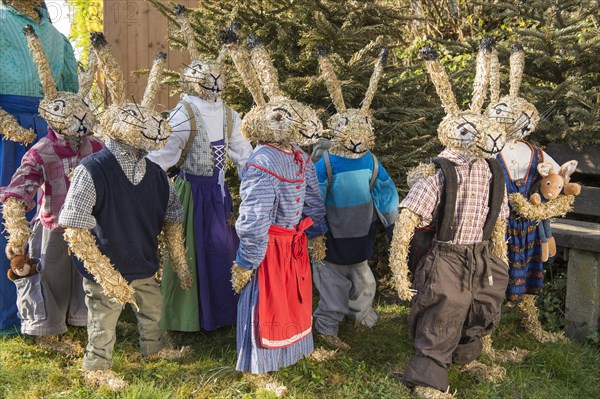 Easter bunnies as straw dolls