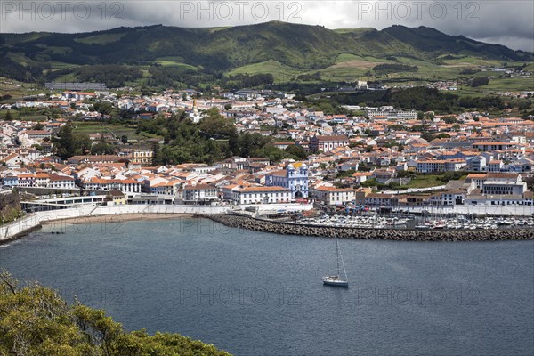 View of Angra do Heroismo with harbour