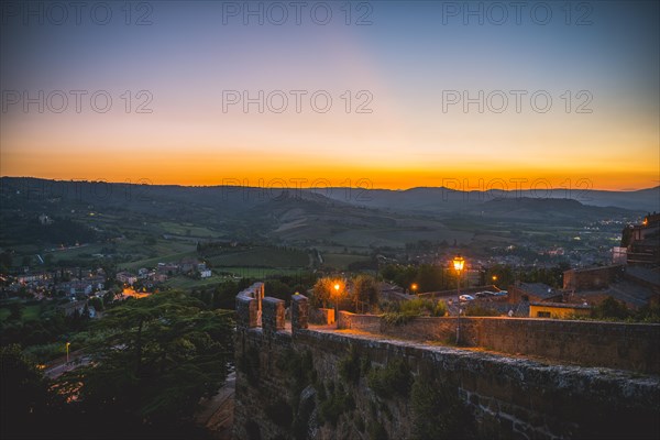 City walls of the old town at sunset