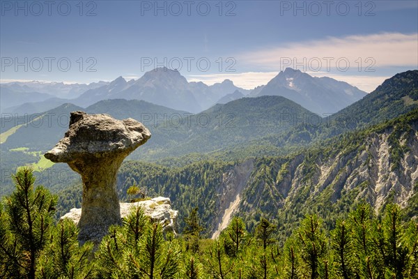 Rock formation Steinerne Agnes at the Lattengebirge