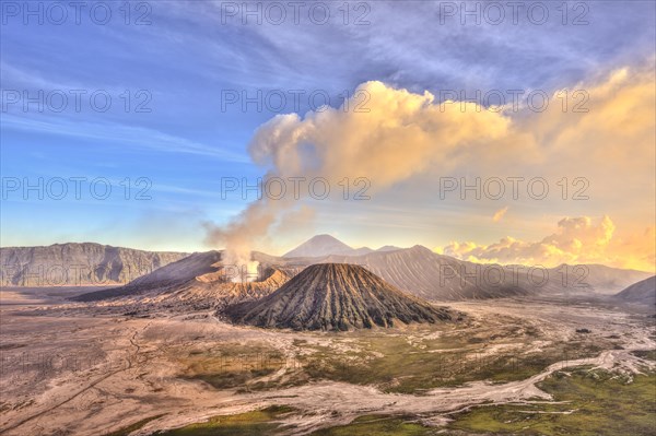 Smoking volcano Gunung Bromo