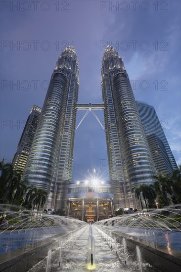 Petronas twin towers at dusk