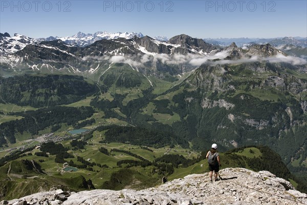 Climber on the via ferrata Rigidalstockwand