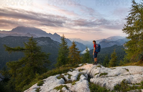 Hiker at the summit of Feldkogel