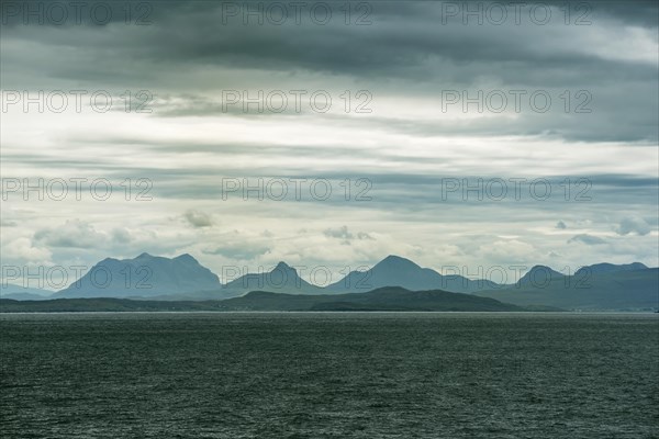 Bay Loch Ewe with the striking silhouette of the Northwest Highlands