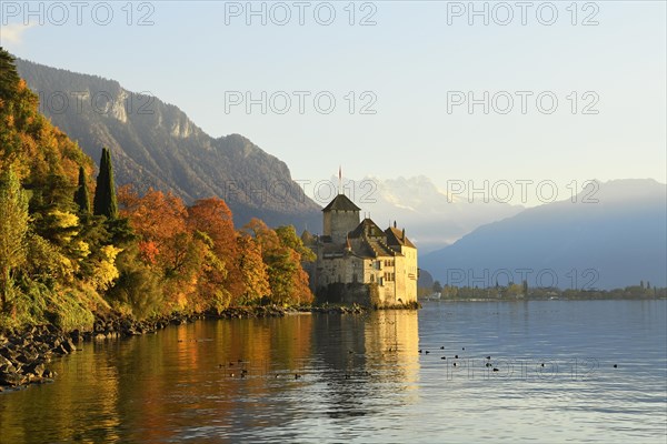 Chillon Water Castle at Lake Geneva