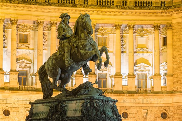 Equestrian sculpture Prinz Eugen in front of Neue Burg