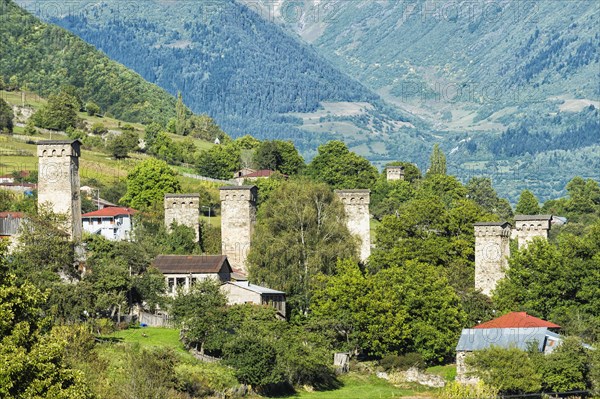 Traditional medieval Svanetian tower houses