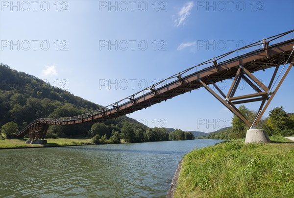 Stressed ribbon bridge