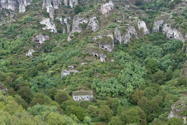 Cave dwellings in the steep mountain village of Khndzoresk