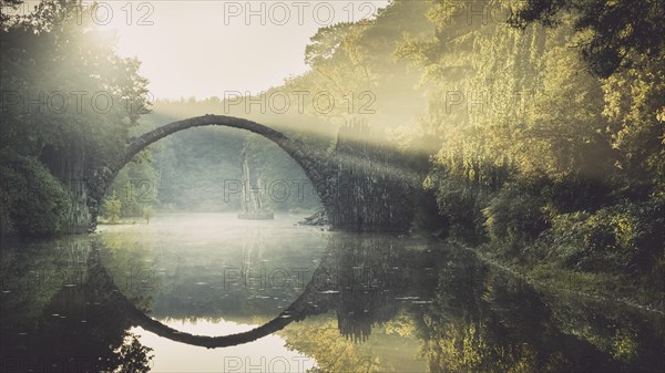 Rakotz Bridge or Devil's Bridge in Kromlau Park