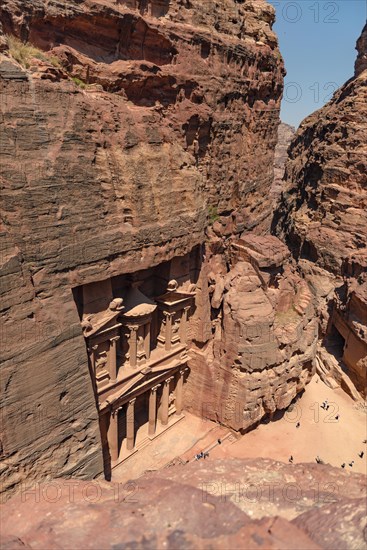 View from above into the gorge Siq