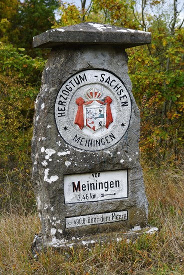 Old border stone Bavaria Duchy of Saxony near Henneberg