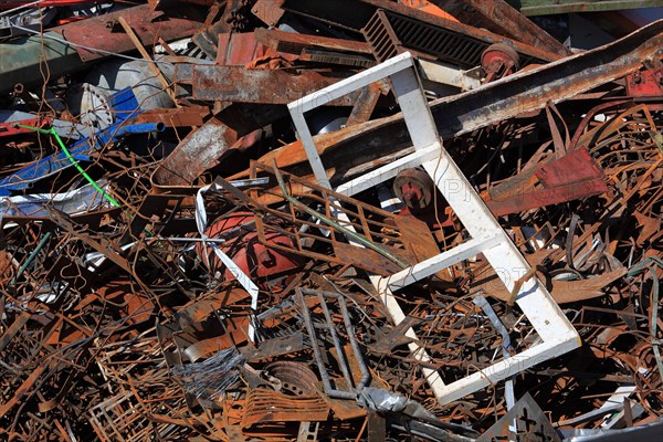 Scrap metal in a recycling plant
