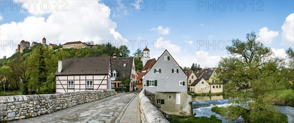 Bridge over the Wornitz with Old Town and church tower