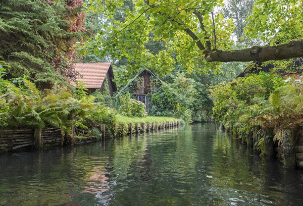 Tributary of the Spree river with small houses