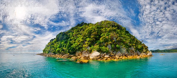 Spherical and verdant rocky island