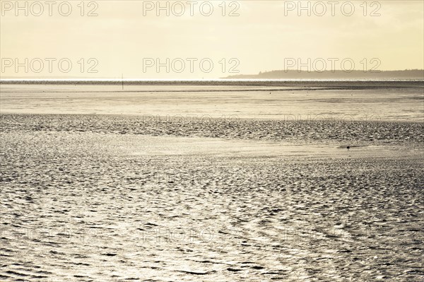 Wadden Sea with island Fohr on the horizon