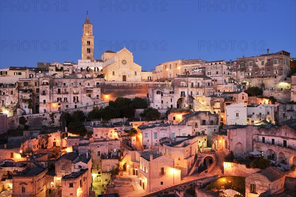 Medieval historic centre at dusk