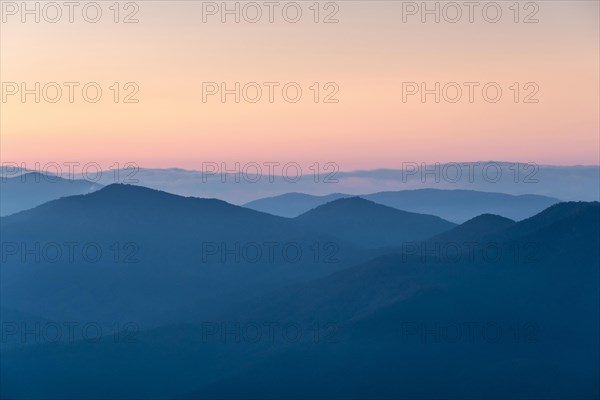 Blue Ridge Mountains from Waterrock Knob at dawn