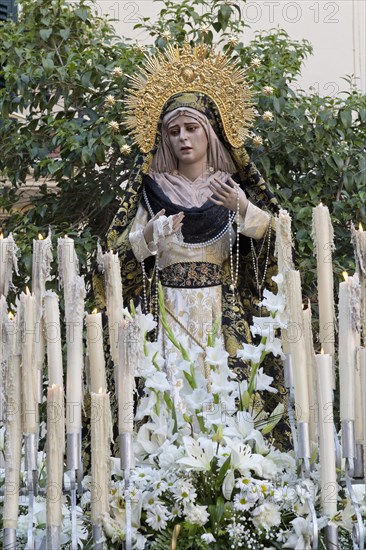 Statue of the Virgin Mary at a Good Friday procession