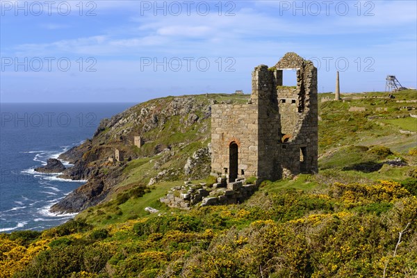 Rocky coast with ruins