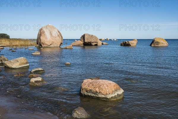 Boulders on shore