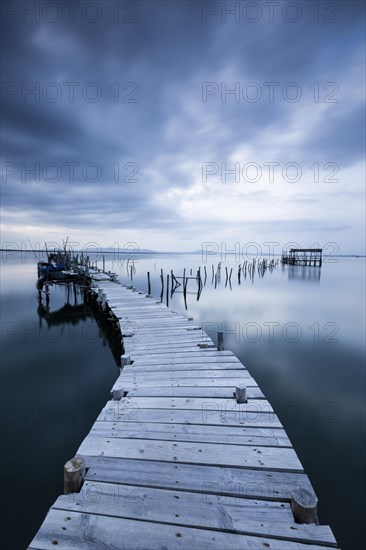 Landing stage in the calm sea