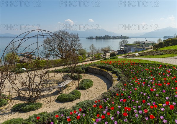 Park with flower beds