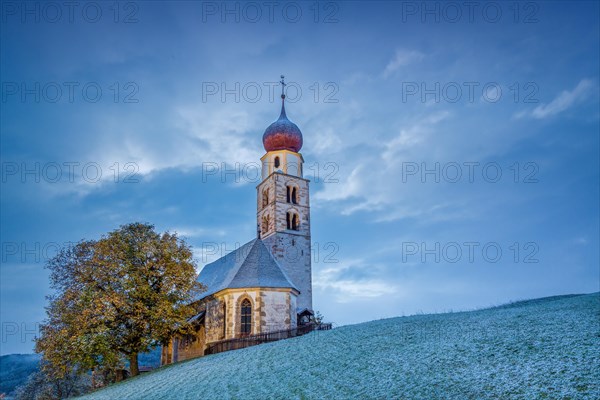 Church of Saint Valentine with snow