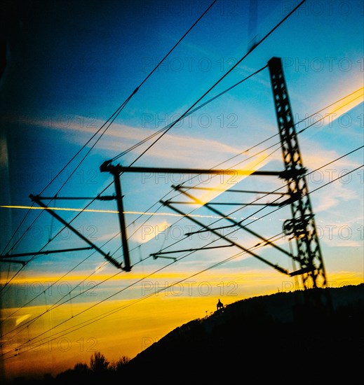 Evening view through IC-window between Minden and Bad Oeynhausen