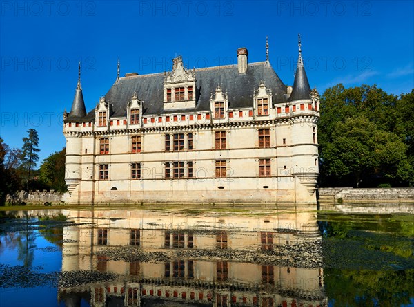Renaissance Chateau d'Azay-le-Rideau with River Indre moat