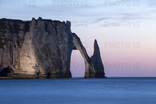 Aiguille d'Etretat and Porte d'Aval in the evening light