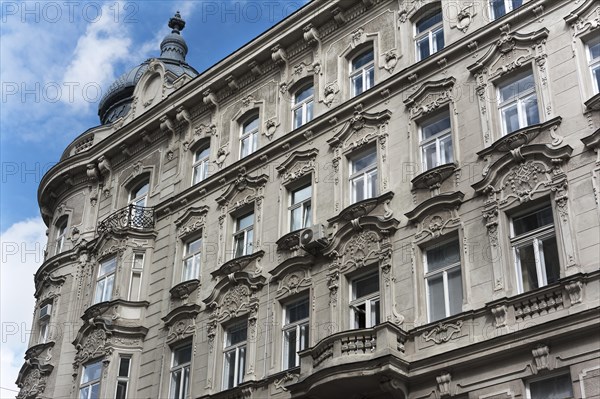 Building facade with stucco