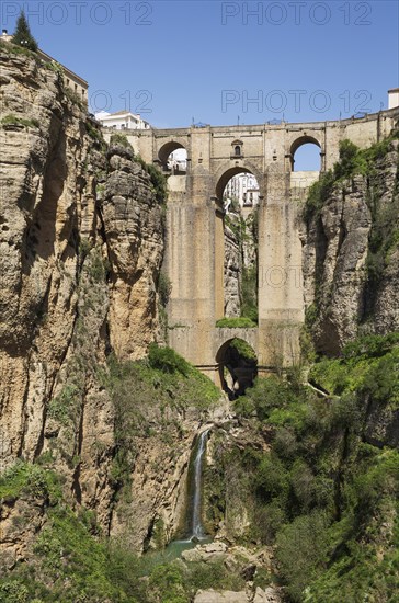 Puente Nuevo with Tajo gorge and river Rio Guadalevin