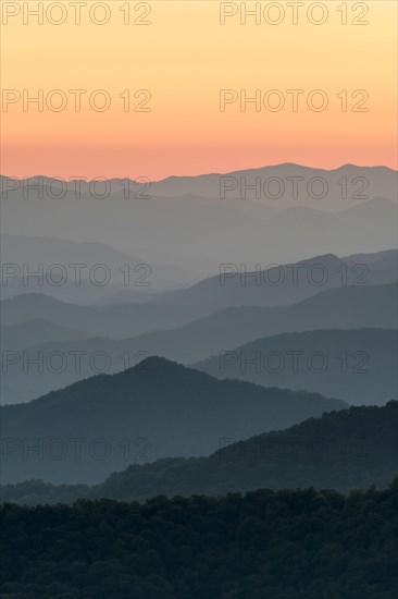 Blue Ridge Mountains from the Blue Ridge Parkway at sunset