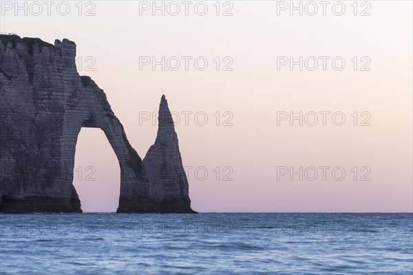 Aiguille d'Etretat and Porte d'Aval in the evening light