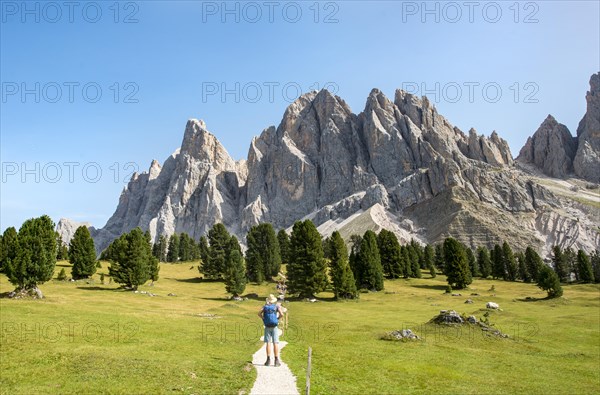 Hikers on the hiking trail near the Gschnagenhardt Alm
