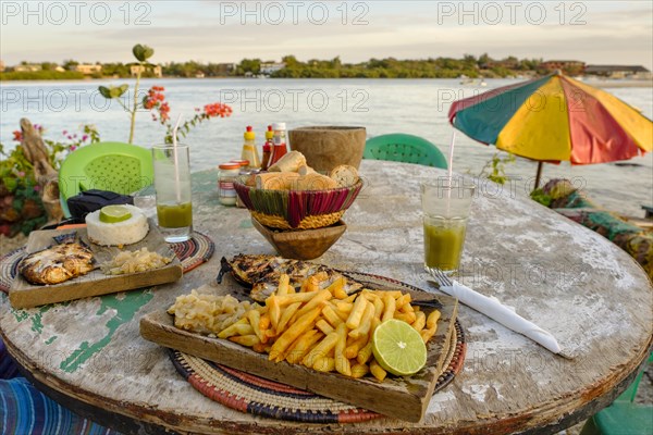 Grilled fish with chips