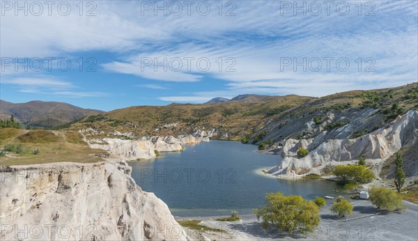 Lake surrounded by limestone cliffs