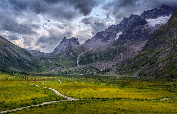 Cloudy sky over mountains