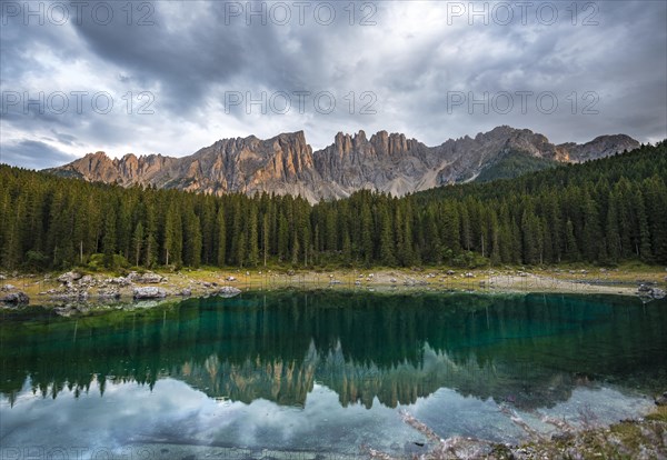 Latemar group reflected in the Karersee