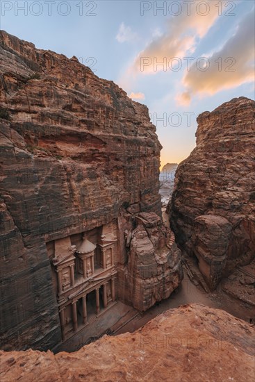 View from above into the gorge Siq