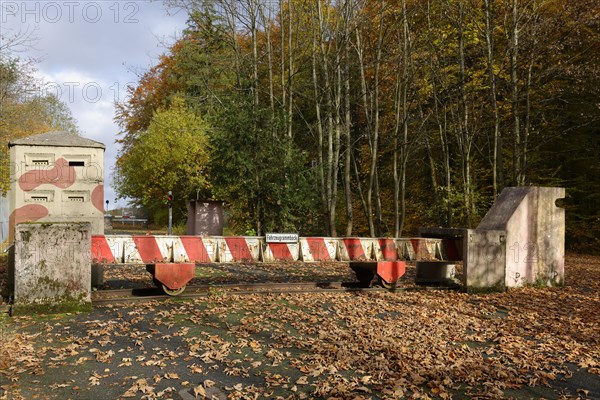 Border security at the checkpoint of the former GDR Bavaria Thuringia near Henneberg