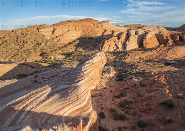 Fire Wave Rock with Sleeping Lizard Rock