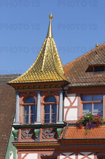Gold roof on corner tower