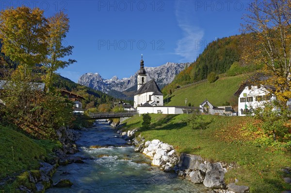 Parish church St. Sebastian in autumn