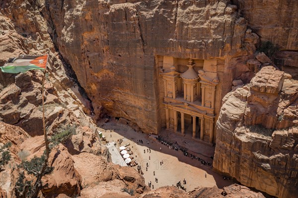 View from above into the gorge Siq