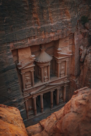 View from above into the gorge Siq